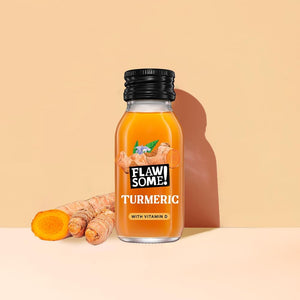 Flawsome! Vitamin D Turmeric Shots (12X60Ml) | Daily Defence | 20Ug of Vitamin D3 (396% RI) in Every Shot | Whole Ingredients, Nothing Artificial, No Added Sugar, Vegan | Bcorp Certified