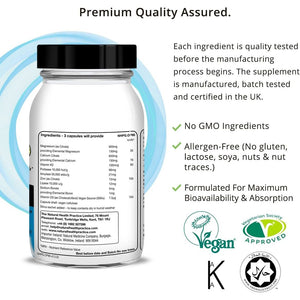 NHP Advanced Osteo Support - Multivitamin Supplement for Healthy Bones with Calcium, Magnesium, Vitamin D3, Zinc, and Digestive Enzymes,Vegan, All-Natural,No Fillers - 90 Vegan Capsules