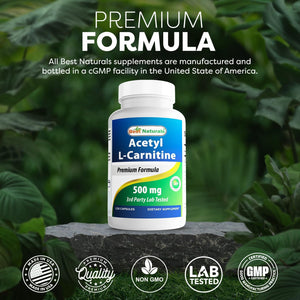 Best Naturals Acetyl L-Carnitine 500 Mg 120 Capsules