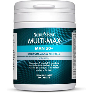 Nature'S Best Multi-Max Man 50+ Multivitamin - Targeted Support with Vitamin D, B and Magnesium for Energy & Cognitive Health for Men over 50 - UK Made - 90 Tablets (3 Months' Supply)