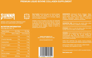 SUNNA SUPPLEMENTS - Halal Mango Lassi Collagen Drink with Vitamin C - 10000 Mg Liquid Bovine Collagen Peptides for Women and Men - Hydrolysed Formula Suitable for Everyone - 14 Sachets (35Ml Each)