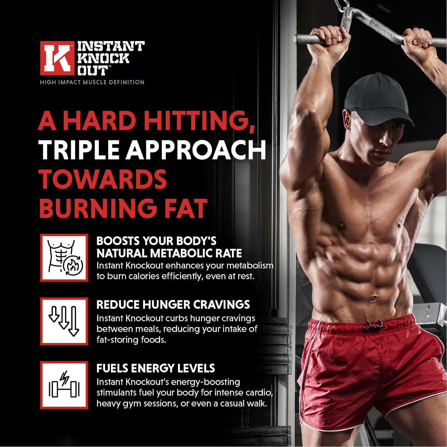 Instant Knockout Cut - 120 Weight Management Diet Pills - Men and Women -100% Natural Ingredients with Glucomannan, Green Tea Extract, Cayenne Pepper Seeds and More - UK Made Premium Supplement
