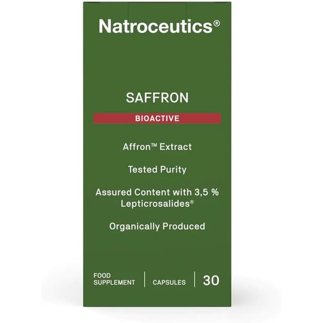 Natroceutics Saffron Bioactive 30 Vegan Capsules| Affron Extract | Tested Purity | Assured Content with 3.5% Lepticrosalides| Organically Produced