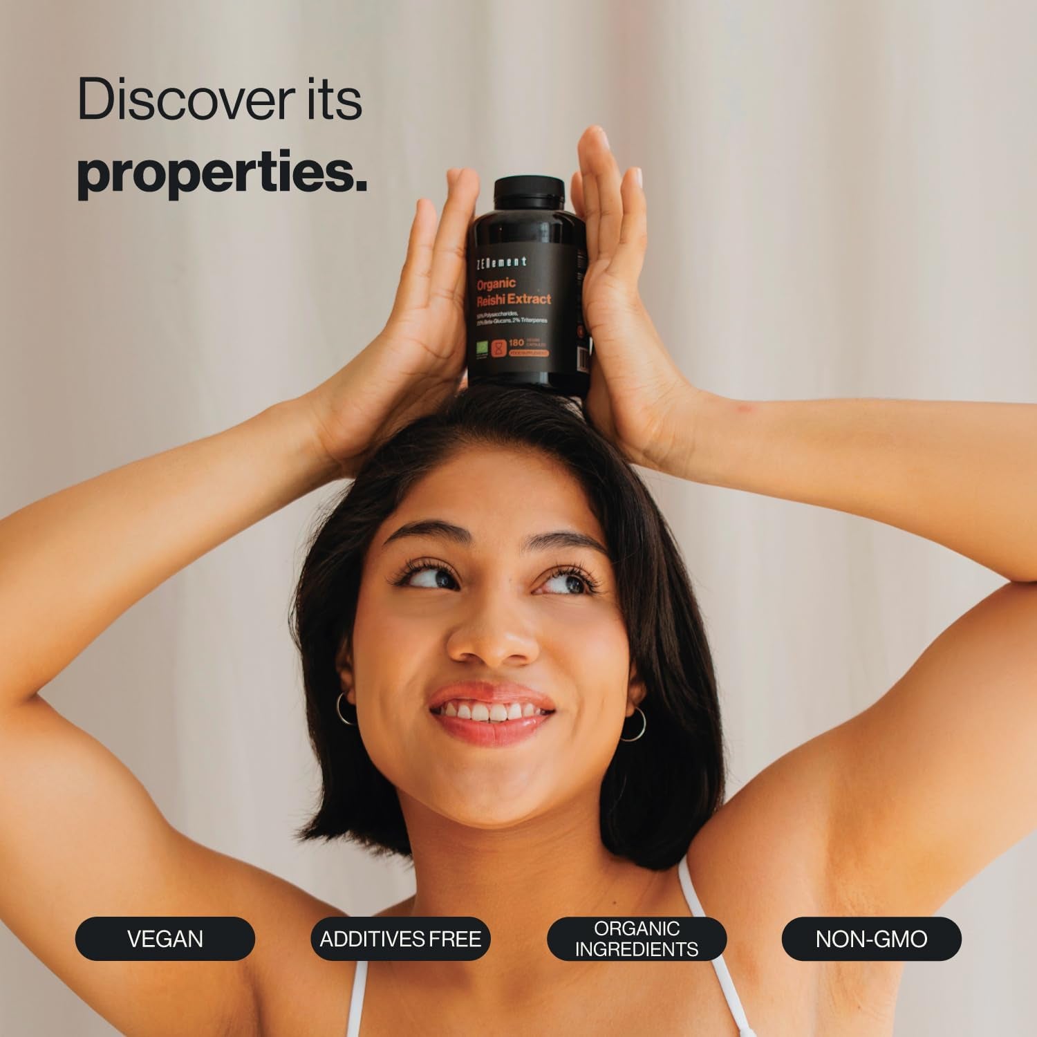 Pure Organic Reishi 12000 Mg | 180 Vegan Capsules for 6 Months | with 50% Polysaccharides, 20% Beta-Glucans, and 2% Triterpenes | Ganoderma Lucidum | Antioxidant, Energizing | No Additives | Zenement