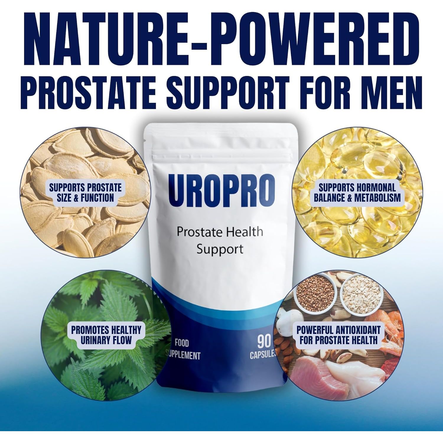 Pumpkin Seed Oil Capsules for Prostate Support – Uropro Men'S Supplement with Selenium – Prostate Supplements for Men UK – Natural Prostate Health Formula