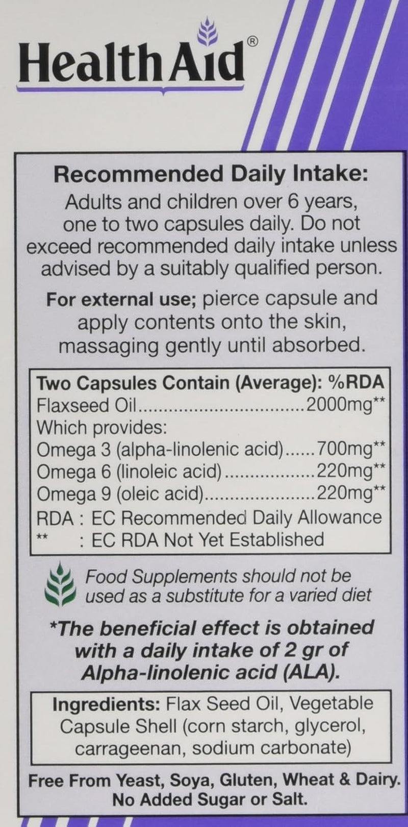 Healthaid Vegan Omega 3-6-9 Capsules - 60 Capsules