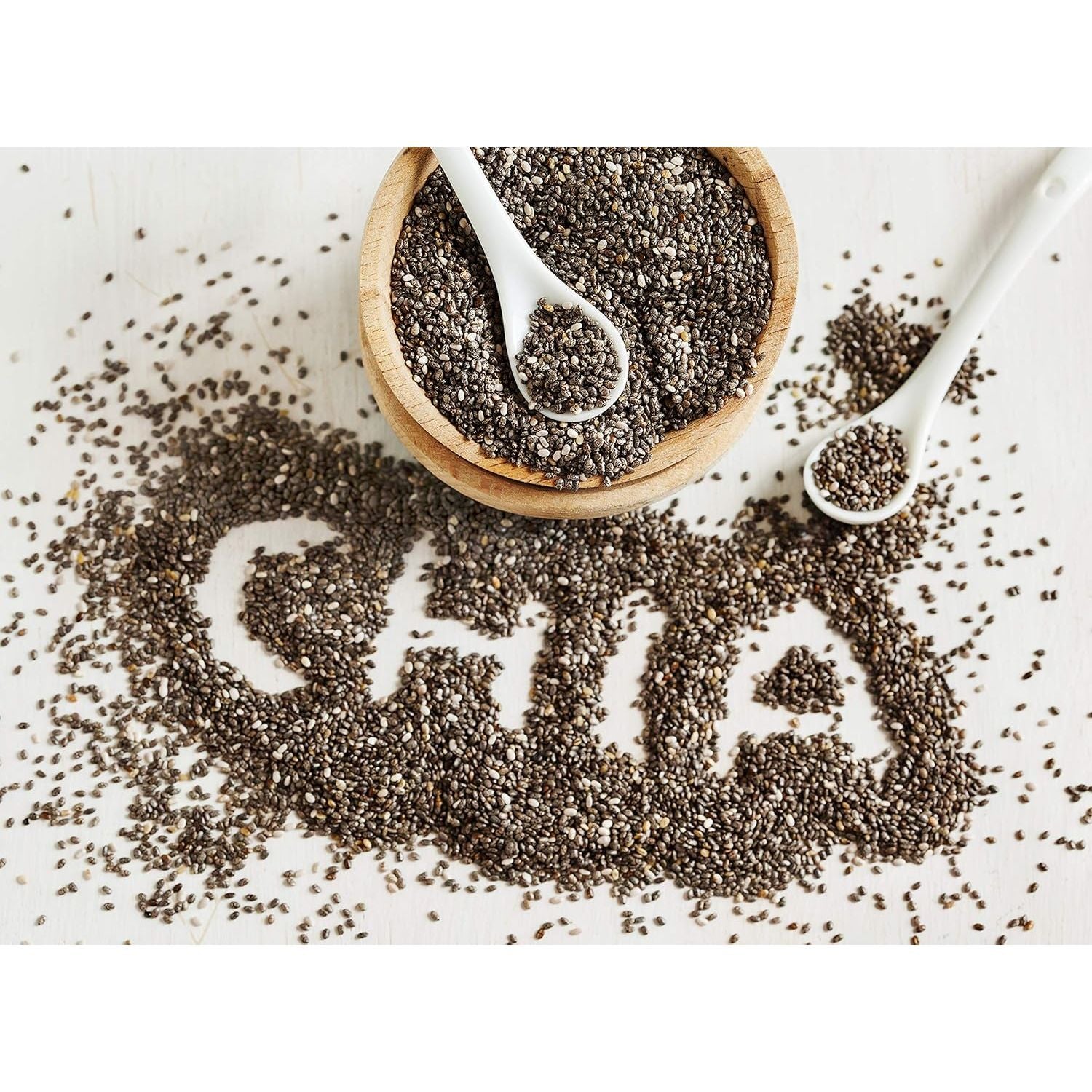 Zeina Organic Chia Seeds (1Kg) - Freshly Packed Natural Organic Raw Chia Seeds Source of Protein and Fibre for Vegetarian and Vegan Diets, Kosher Approved