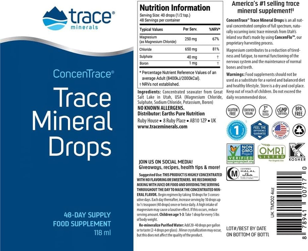 Trace Minerals Concentrace Trace Mineral Drops 118Ml (4 Oz)