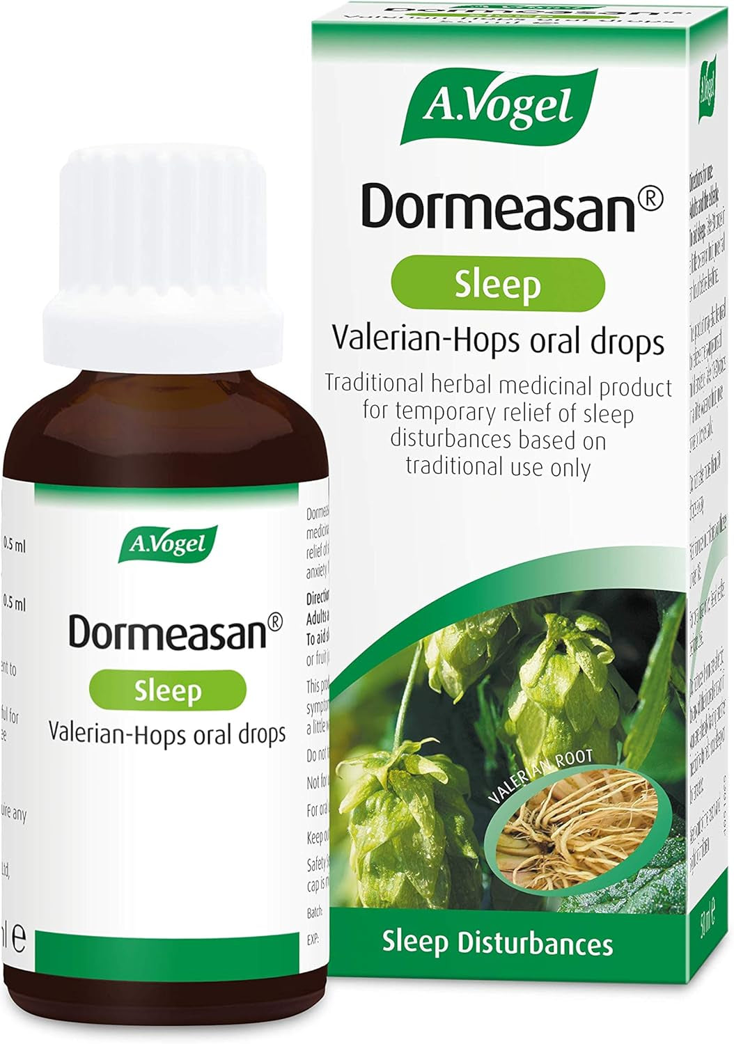 A.Vogel Dormeasan Sleep Valerian-Hops Oral Drops | Just Take 30 Drops before Bedtime | 58 Days of Supply | Sleeping Aid | Extracts of Fresh Valerian Root | 50Ml