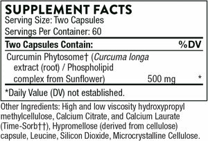 Thorne Curcumin Phytosome 500 Mg (Meriva) - Sustained Release, Clinically Studied, High Absorption - 120 Capsules