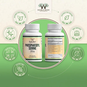 Double Wood Phosphatidylserine Supplement | 90 High Strength Phosphatidylserine Capsules - 300Mg per Serving | Non-Gmo & Gluten Free