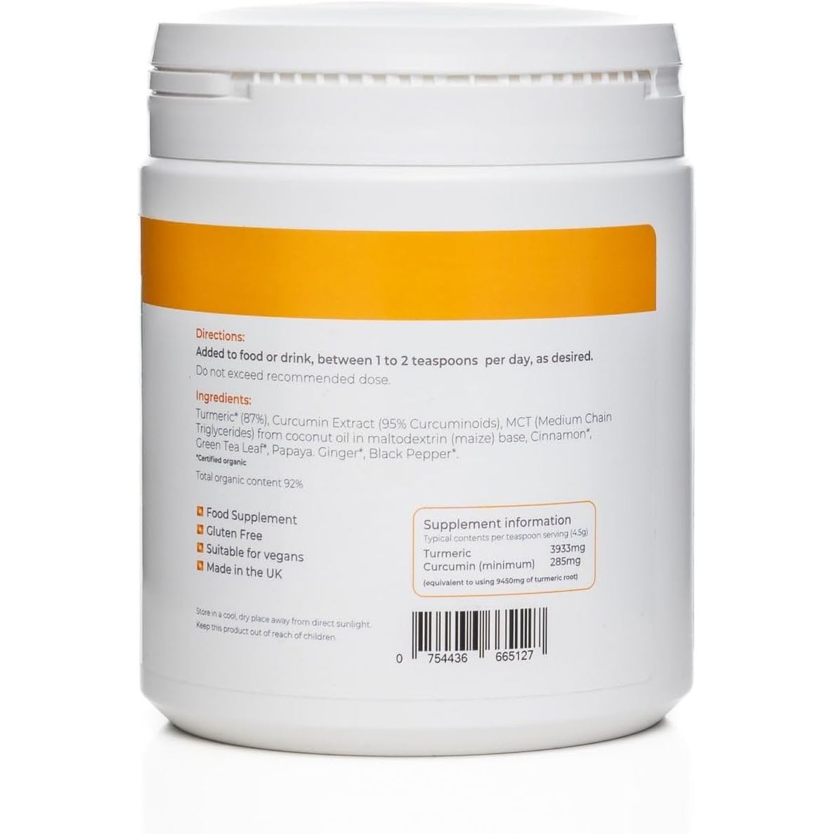 Nature Squared Turmeric Super [Blend] - Premium & Organic Turmeric (3933Mg) Powder with 7 Active Ingredients - 330G(3 Month Supply) - Vegan - Non GMO - Gluten Free - GMP - Potent Antioxidant- UK Made