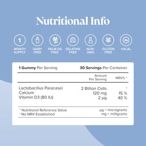 Kids Probiotic Gummies - 2 Billion Probiotics - 1 Month Supply - Kids Tummy Gummies - Includes Vitamin D & Calcium for Childrens Gut Health - Vegetarian Formula - 30 Gummies - by Novomins