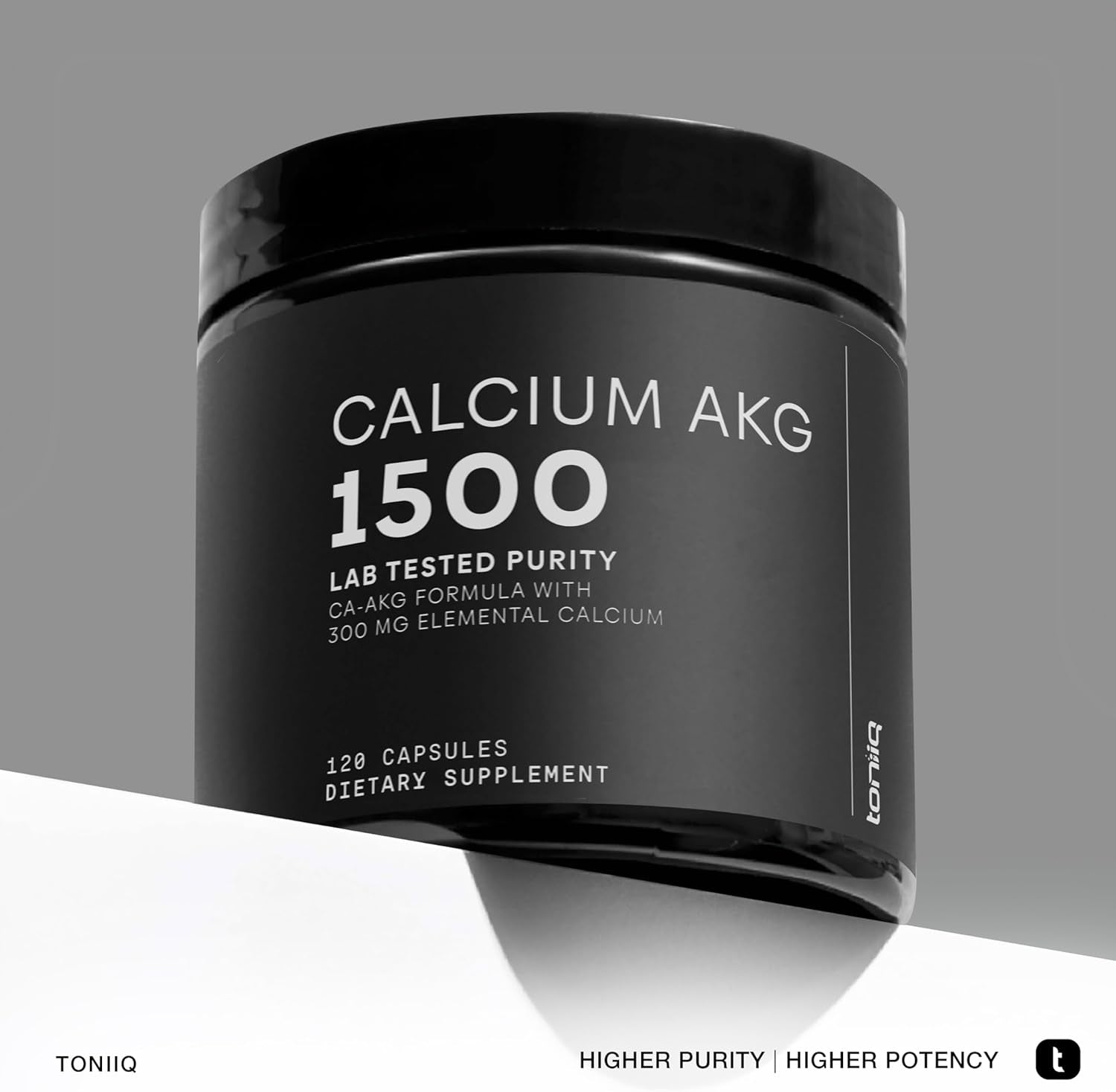 Toniiq 1500Mg Ultra High Purity Ca AKG Supplement - 99%+ Highly Purified and Bioavailable Calcium Alpha-Ketoglutarate - Calcium AKG Longevity Supplement - 120 Ca-Akg Vegetarian Capsules