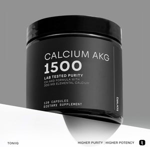 Toniiq 1500Mg Ultra High Purity Ca AKG Supplement - 99%+ Highly Purified and Bioavailable Calcium Alpha-Ketoglutarate - Calcium AKG Longevity Supplement - 120 Ca-Akg Vegetarian Capsules