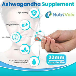 Calcium Magnesium & Vitamin D High Strength Vegan Capsules Strengthen Bones & Teeth & Joints Support | 90 Capsules