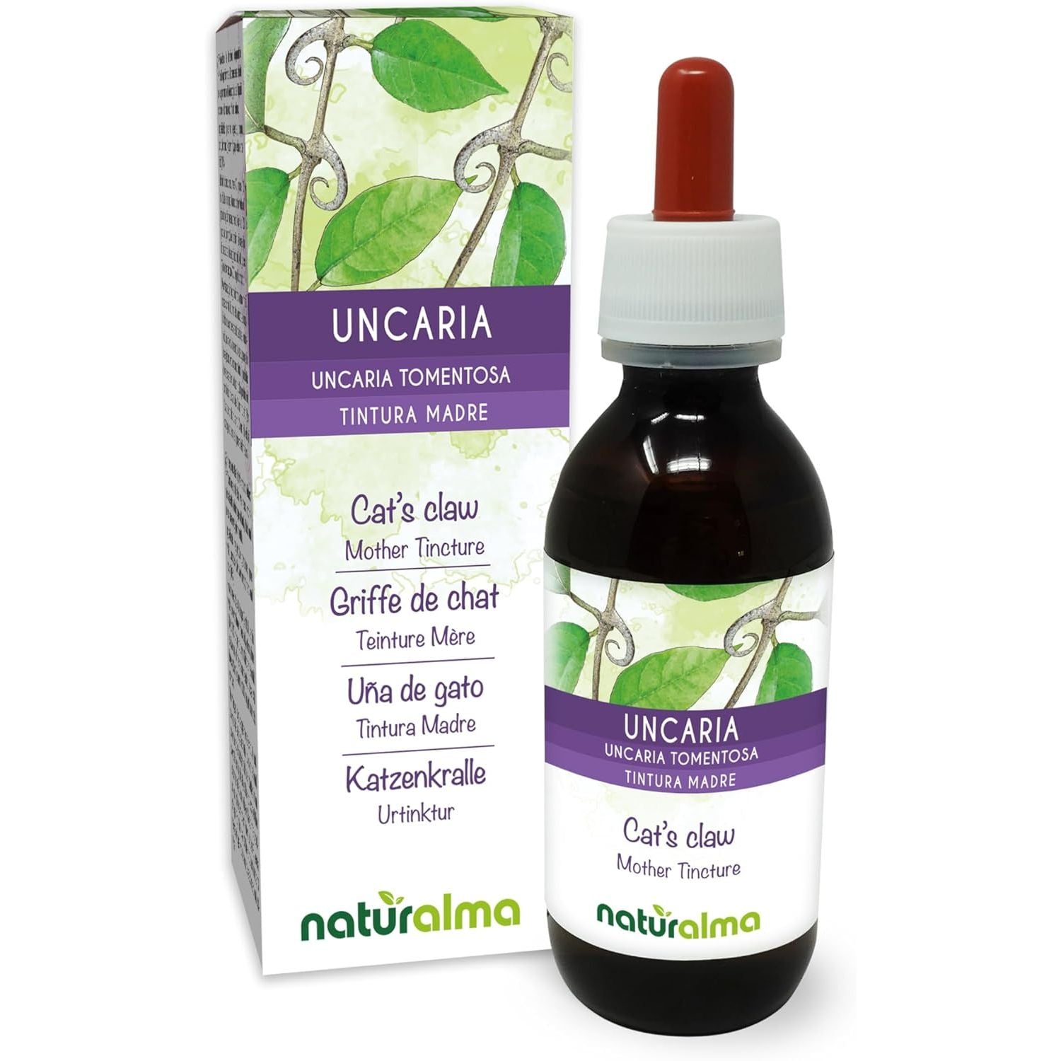 Cat'S Claw (Uncaria Tomentosa) Bark Alcohol-Free Mother Tincture Naturalma - Liquid Extract Drops 120 Ml - Food Supplement - Vegan