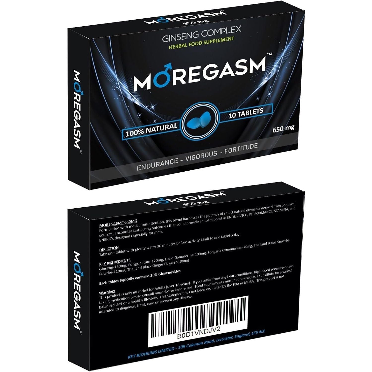 MOREGASM™ - Unleash More Longer | More Harder, More Stronger Performance | Stamina Endurance Booster Blue Herbal Supplement Tablets for Men | 10 Ginseng Tablets