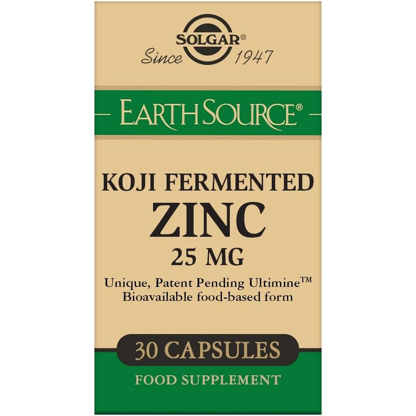 Solgar® Earthsource Food-Fermented Koji Zinc 25Mg - Pack of 30 - Immune System Support - Supports Healthy Skin, Hair and Nails
