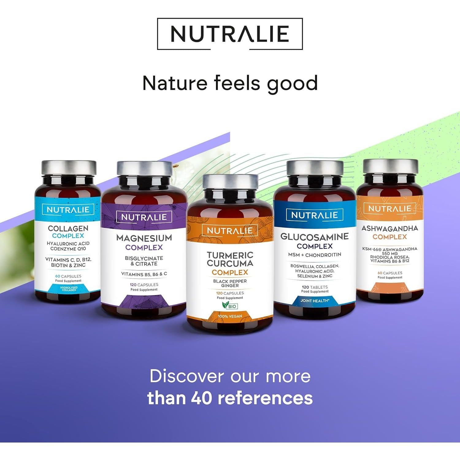 Magnesium Glycinate Complex - 2145Mg Bisglycinate + Citrate Magnesium Supplements - Vitamins C B5 B6 - High Strength - 120 Capsules Nutralie