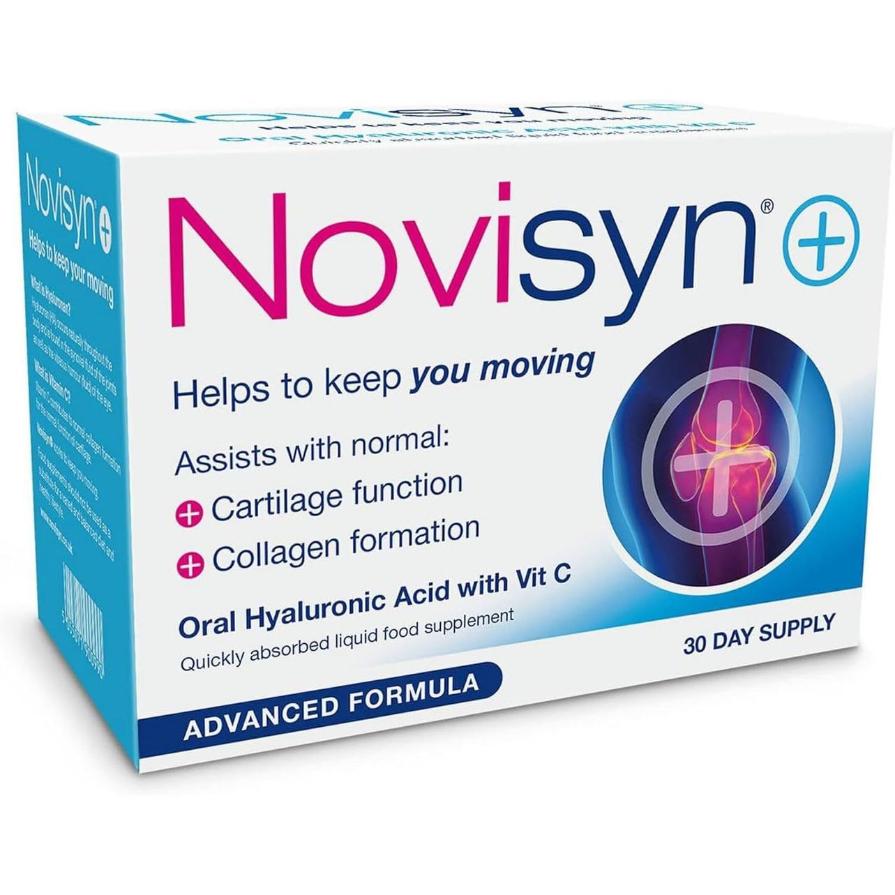 Novisyn+ Vegan Joint Care Supplement – Hip & Knee Joint Support for Men, Women - Hyaluronic Acid Joint Health Liquid 30-Day Supply by Fulcrum Health