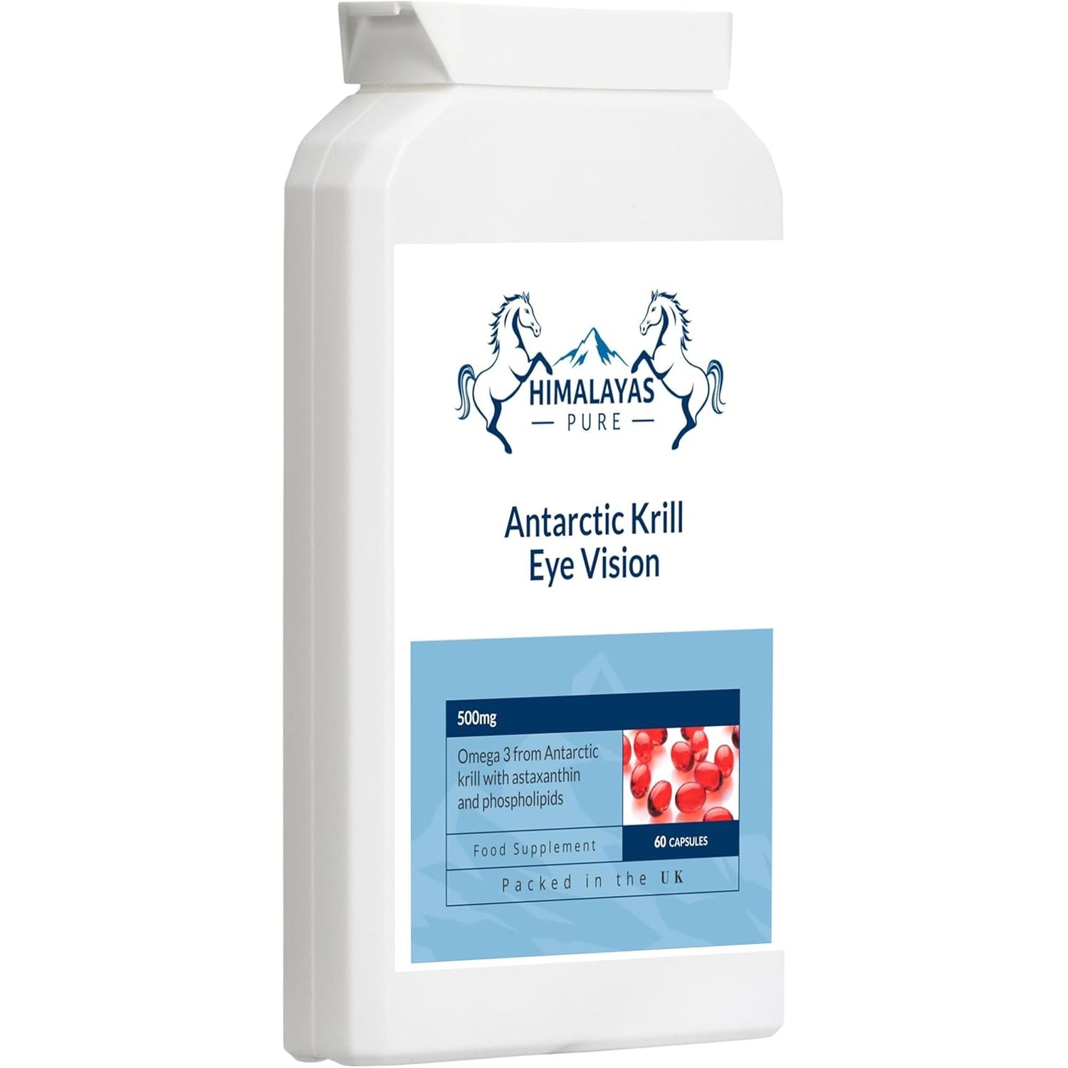 Himalayas Pure Antarctic Krill Eye Vision Omega 3 Marine Oil 60 Gel Capsules (500Mg)