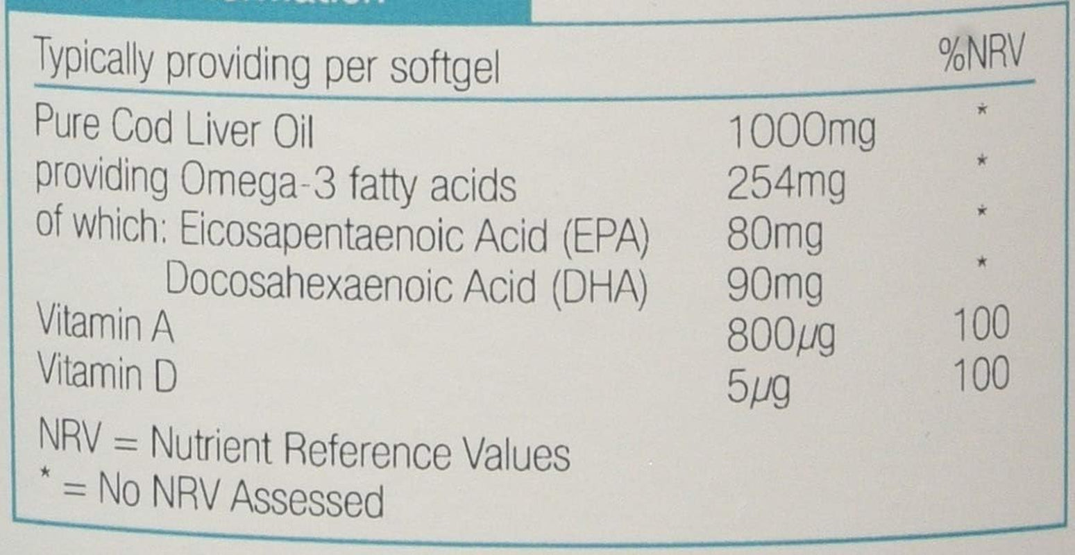 Natures Aid 1000Mg High Strength Cod Liver Oil - 180 Capsules