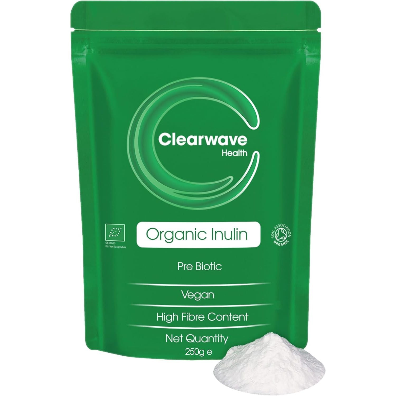 Organic Inulin Powder | 250G | Prebiotic Fibre Supplement | Soluble Fibre Powder for Gut Health & Digestion | by Clearwave Health