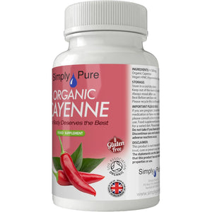 Simply Pure Organic Cayenne | Inflammation, Heart Health & Metabolism | 500Mg Capsules X 90 | 100% Pure Soil Association Certified | Gluten Free | GM Free | Vegan