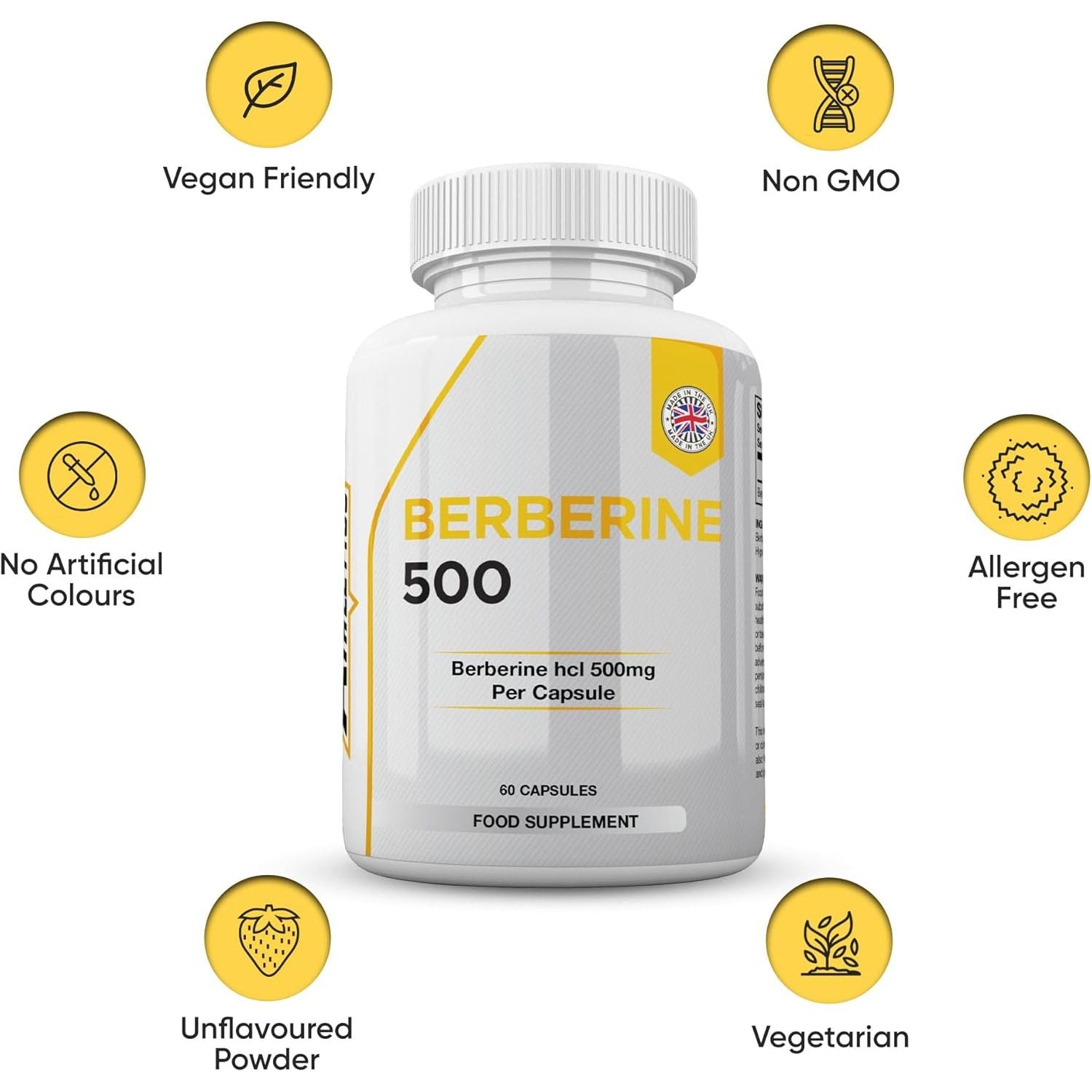 Freak Athletics Berberine Supplement 500Mg | 60 Capsules | Suitable for Vegetarians & Vegans | UK Made