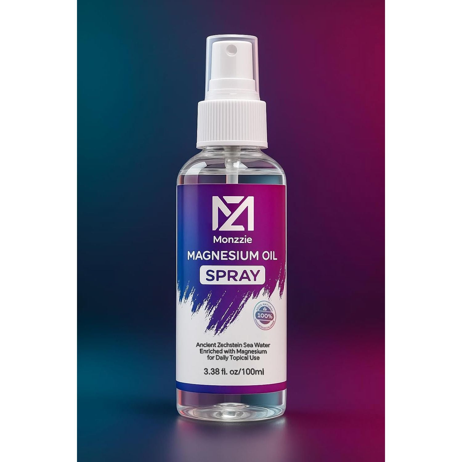 Pure Magnesium Oil Spray, 100% Natural & Paraben-Free Magnesium for Sleep, Muscle Recovery & Foot Care, Safe, Effective, Non-Gmo, Vegan & Gluten-Free Magnesium Spray Supplement, 100Ml, Topical Use