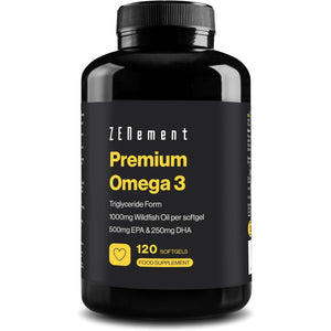 Omega 3 Premium - Triglycerides for Optimal Absorption - 1000 Mg EPA + 500 Mg DHA per Dose - Wild Fish Oil Certified FOS - 120 Capsules