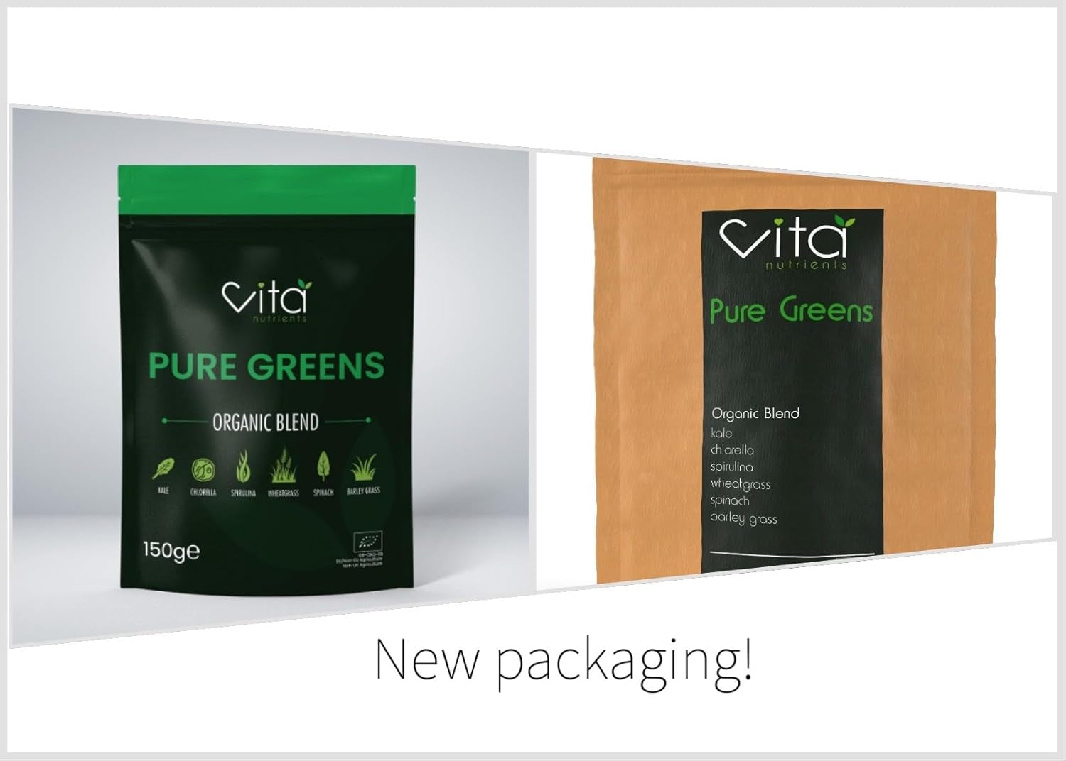 Pure Greens Superfood Powder 150G - Premium Organic Blend of 6 Plant Based Super Greens - Vegan & Gluten Free - Vitamin Fibre & Mineral Rich Formula - Made in the UK