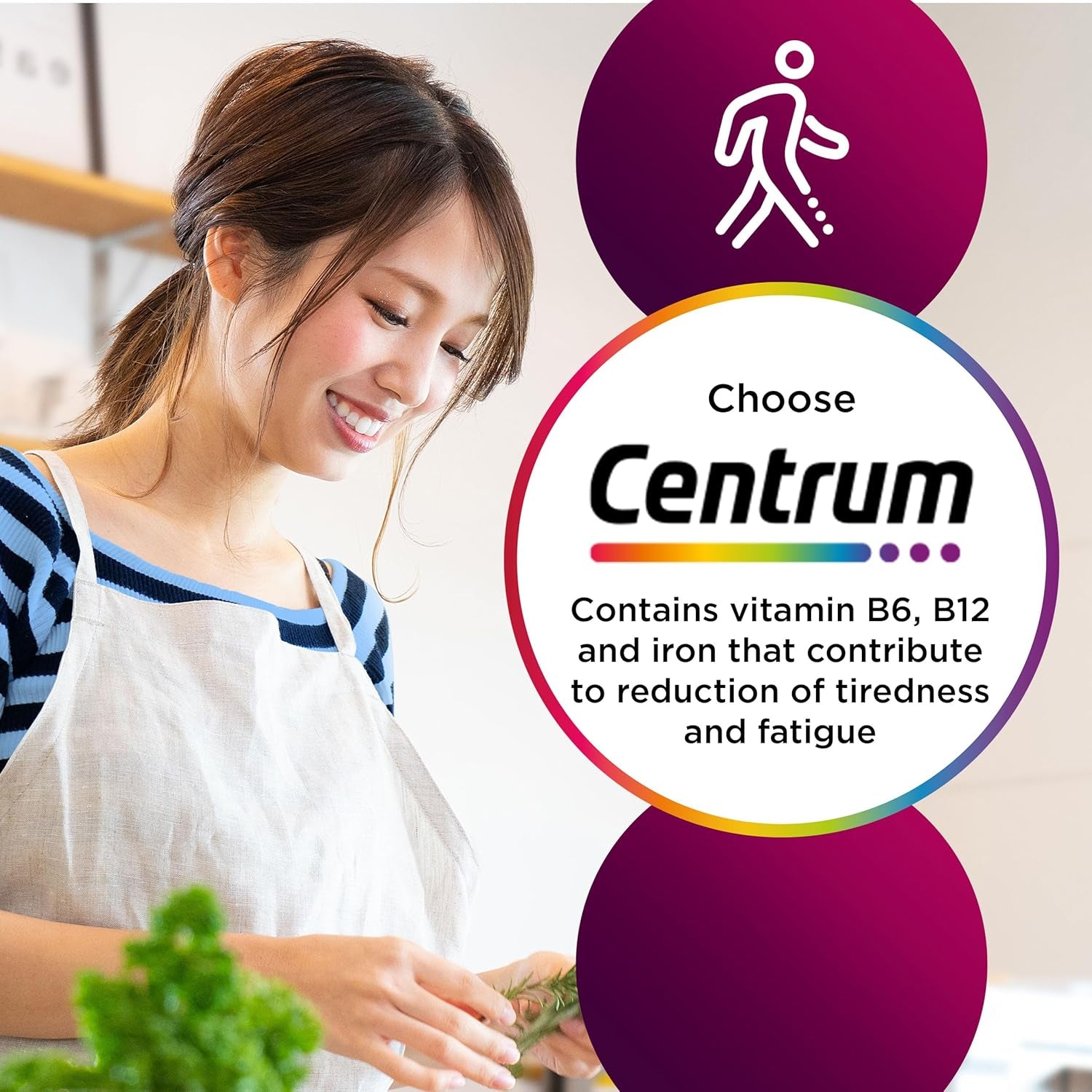 Centrum Women Tablets Multivitamin & Mineral Supplements, with 23 Essential Nutrients Including Vitamin D, C, and Iron, 30 Ct