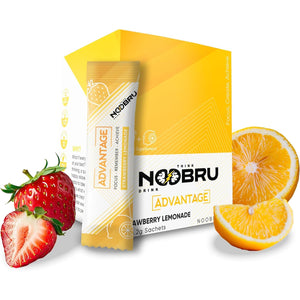 Noobru Аdvantage Nootropic - Delicious Nootropics Brain Supplement with 11 Active Ingredients - Natural Cognitive Enhancer - 20 Strawberry Lemonade Sachets - 1 Month Supply, 20 Count (Pack of 1)