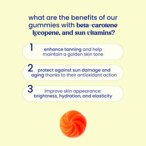 Jelly Pills® Beta Carotene Gummies with Lycopene, Copper and Vitamins A, C and E - No Sugar Added - 60 Strawberry Flavoured Vegan Gummies to Accelerate Your Skin'S Tanning Process