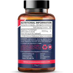 Raspberry Ketones 120 Capsules 2000Mg Daily Serving | Vegetarian & Vegan Friendly Capsules | Max Strength for Men or for Women (120 Capsules)