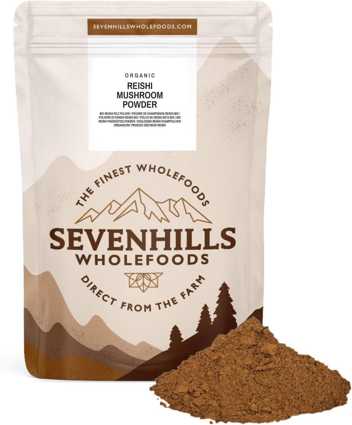 Sevenhills Wholefoods Organic Reishi Mushroom Powder 200G | 100% Fruiting Body | Ganoderma Lucidum | Triterpenoids, Polysaccharides and Peptidoglycans | Vegan, Kosher