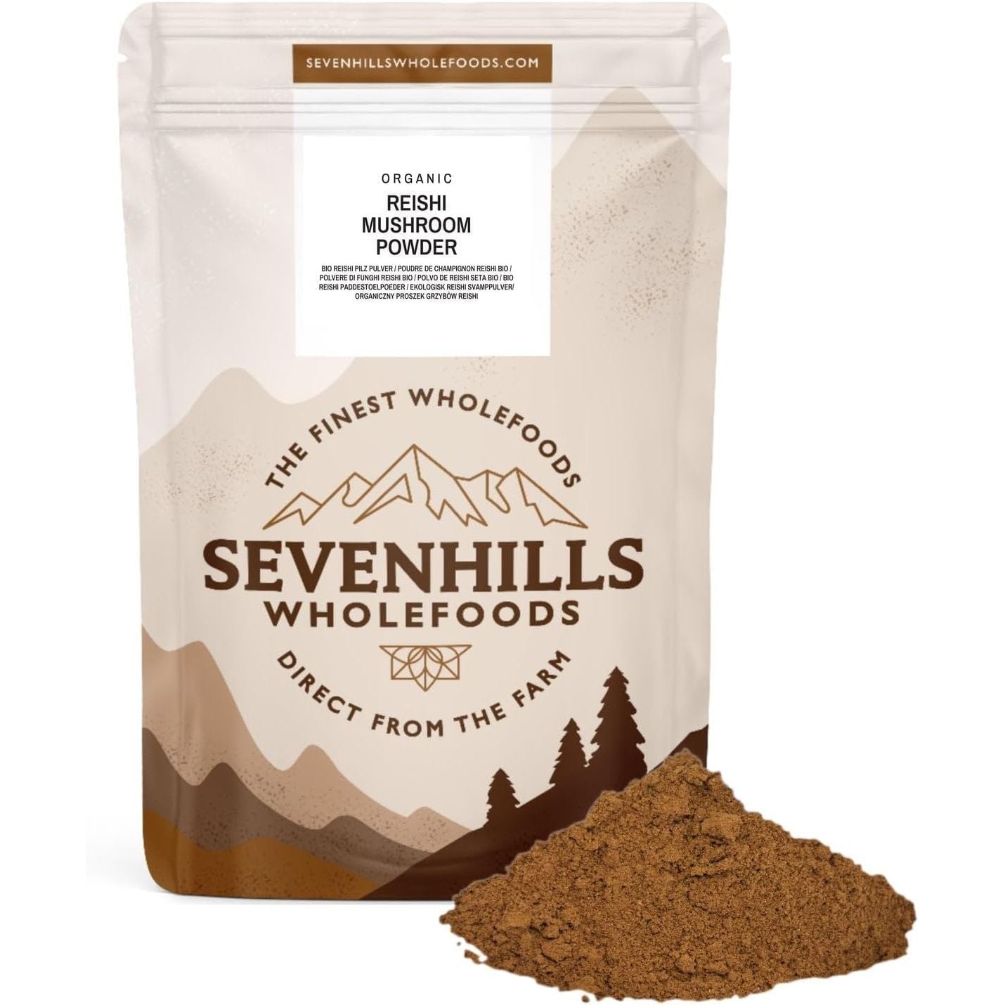 Sevenhills Wholefoods Organic Reishi Mushroom Powder 200G | 100% Fruiting Body | Ganoderma Lucidum | Triterpenoids, Polysaccharides and Peptidoglycans | Vegan, Kosher