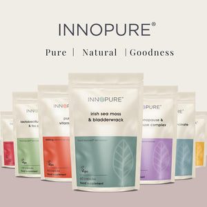 INNOPURE Irish Sea Moss & Bladderwrack Capsules - Natural Iodine Supplement, Ethically Sourced Seamoss - Non GMO, 60 Vegan Capsules, UK Made