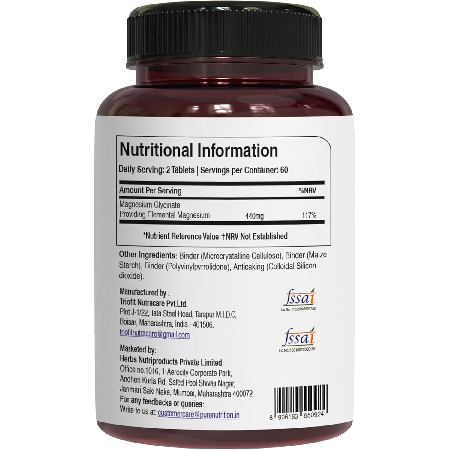 Pure Nutrition Magg - Magnesium Glycinate Supplement for Men and Women | High Absorption Supplement | 200Mg Elemental Magnesium | 120 Veg Tabs