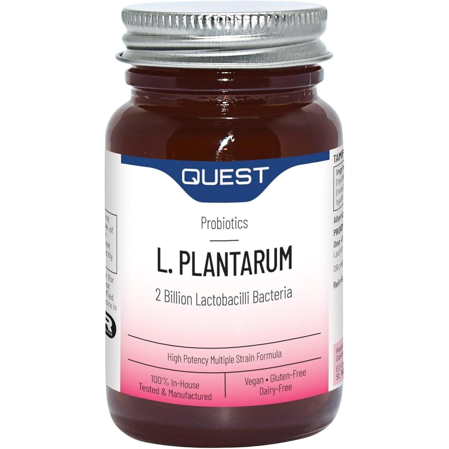 Quest L Plantarum Probiotic Capsules 2 Billion CFU for Immune & Digestive Support. Helps Restore Gut Friendly Bacteria & Regulate Immune Responses. Vegan & Gluten Free (90 Capsules)