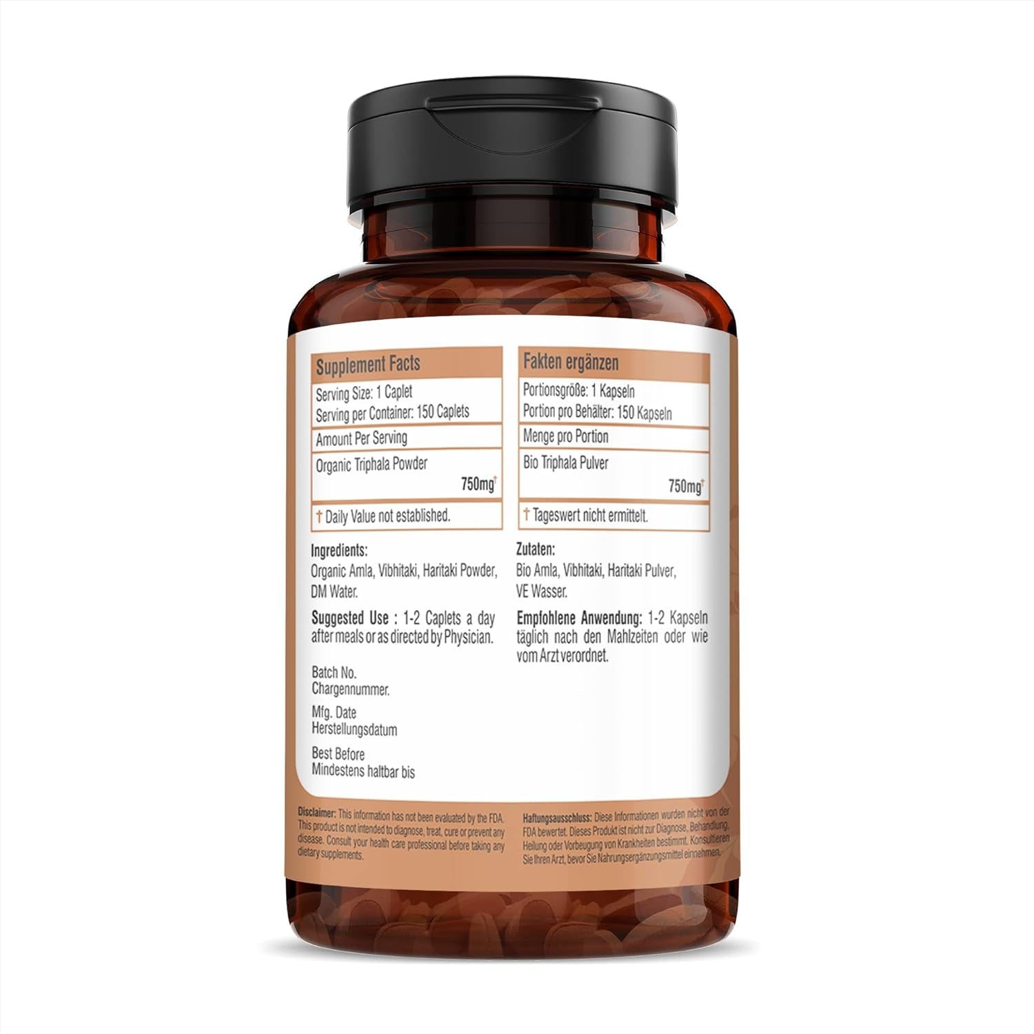 H&C Triphala Supplements (750Mg Caplets)