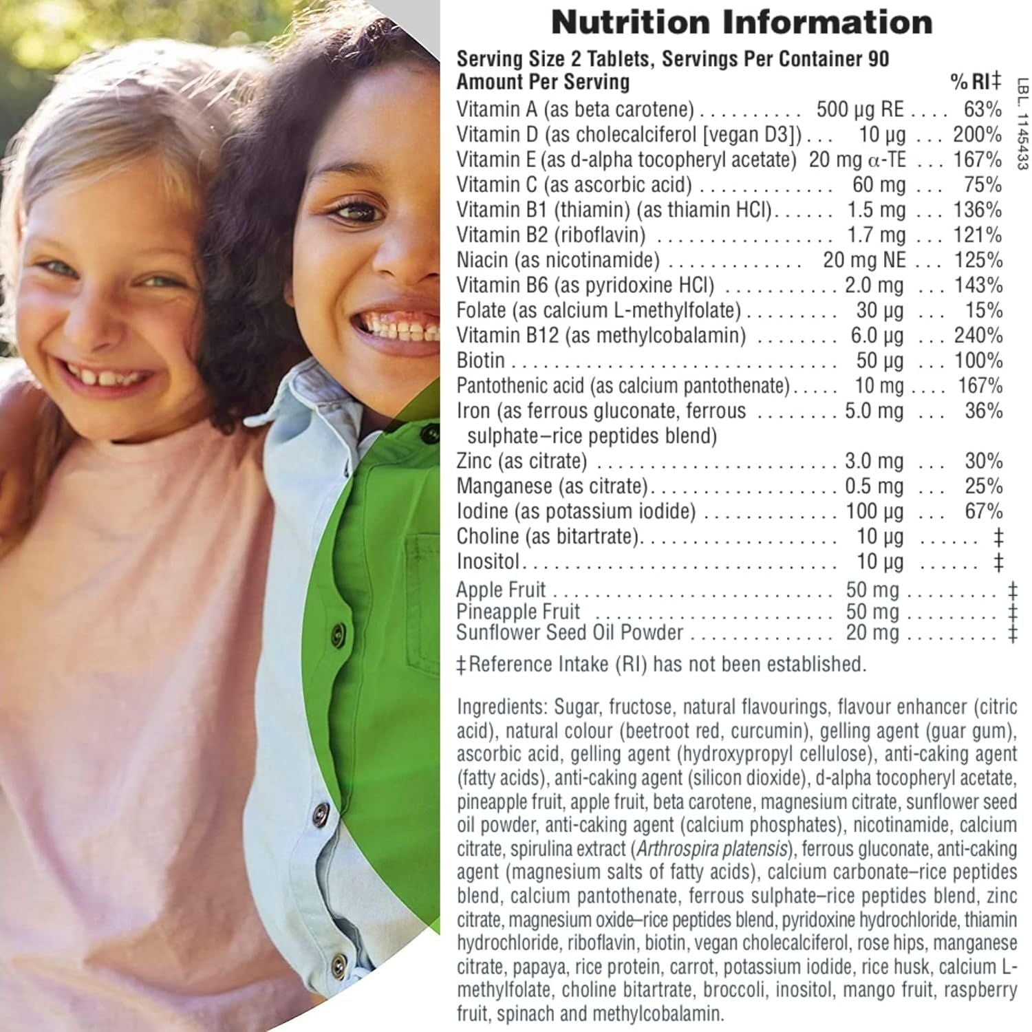 Naturesplus Animal Parade Children’S Multivitamin Assorted Flavours - Plant Based, Vegan Chewable Multivitamin for Kids - Gluten Free - 90 Animal Shaped Tablets