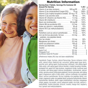 Naturesplus Animal Parade Children’S Multivitamin Assorted Flavours - Plant Based, Vegan Chewable Multivitamin for Kids - Gluten Free - 90 Animal Shaped Tablets