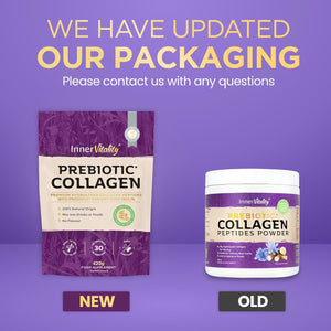 Prebiotic Collagen Powder - 420G Hydrolysed Bovine Collagen Peptides with Prebiotics for Gut Health & Skin, Collagen Powder for Woman & Men by Inner Vitality