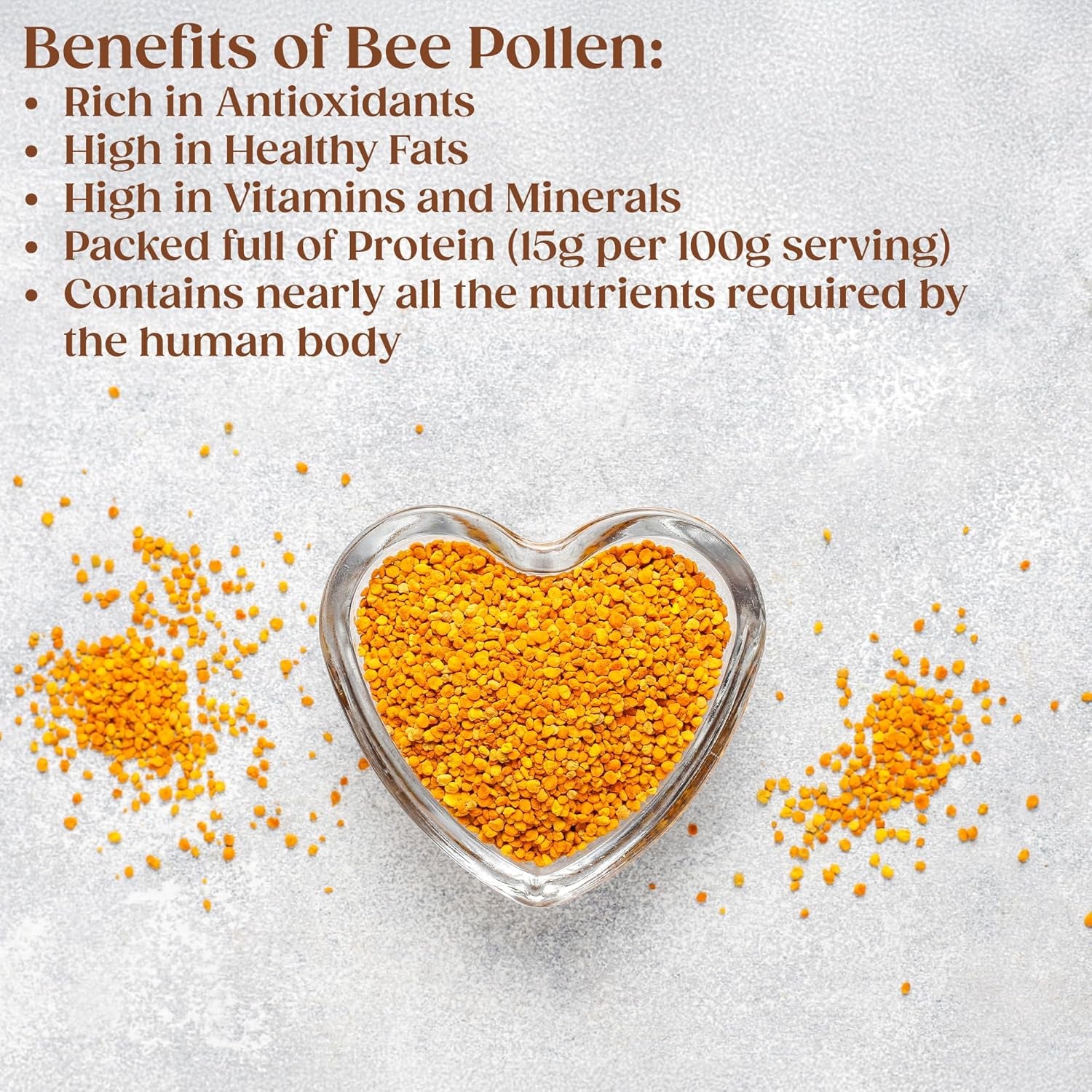 Nutriseed Bee Pollen 100G - Nutrient Rich Complete Superfood with Vitamins, Minerals, Amino Acids & Fatty Acids, Rich in Protein & Antioxidants, 100% Natural, Gluten-Free, Sourced from Spain