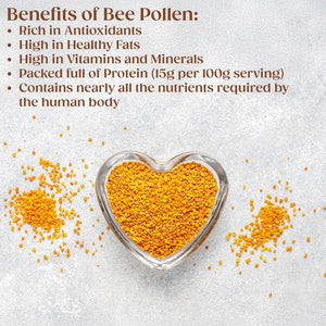 Nutriseed Bee Pollen 100G - Nutrient Rich Complete Superfood with Vitamins, Minerals, Amino Acids & Fatty Acids, Rich in Protein & Antioxidants, 100% Natural, Gluten-Free, Sourced from Spain