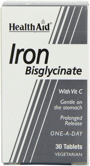 Healthaid Iron Bisglycinate - 30 Vegetarian Tablets