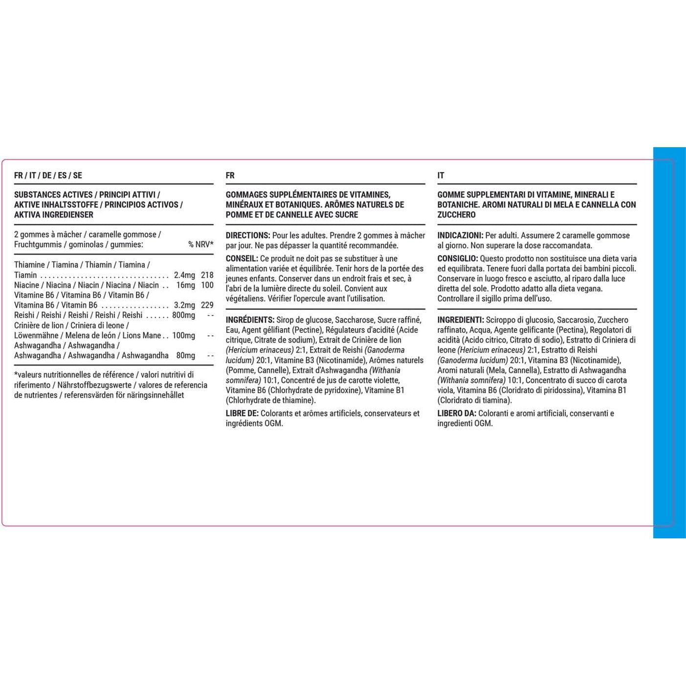 Known Mood Mushrooms Gummies - Lion’S Mane, B Vitamins - Brain Health & Hormone Balance - Natural Apple Pie Flavour - 60 Vegan Gummies, 1 Month Supply